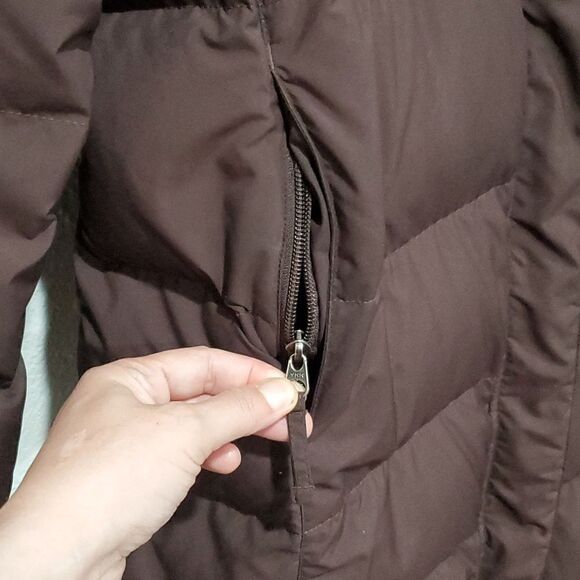 L.L. Bean Vintage Full Length Goose Down Filled Puffer Trench Coat in Brown XLP - Picture 3 of 16